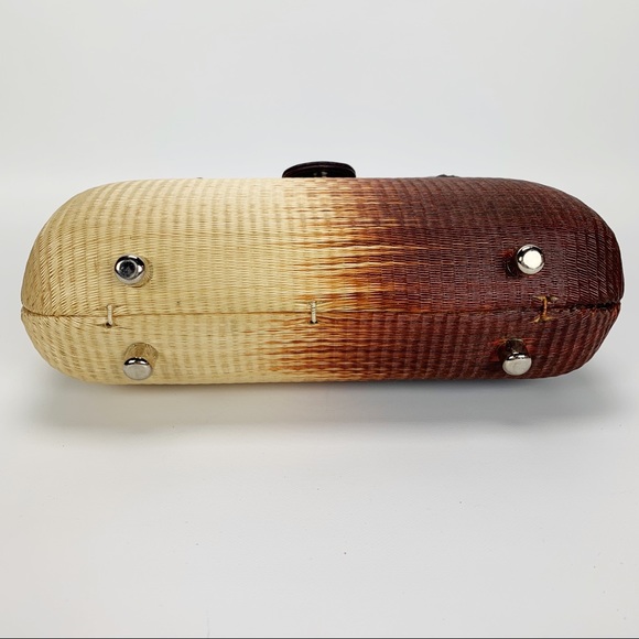 Le Sac Ombré Hard Body Woven Handbag Rust Ombre - Picture 8 of 8